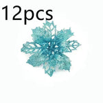 Glitter Artifical Christmas Flowers Christmas Tree Decorations For Home Fake Flowers Xmas Ornaments New Year Decor - EX-STOCK CANADA