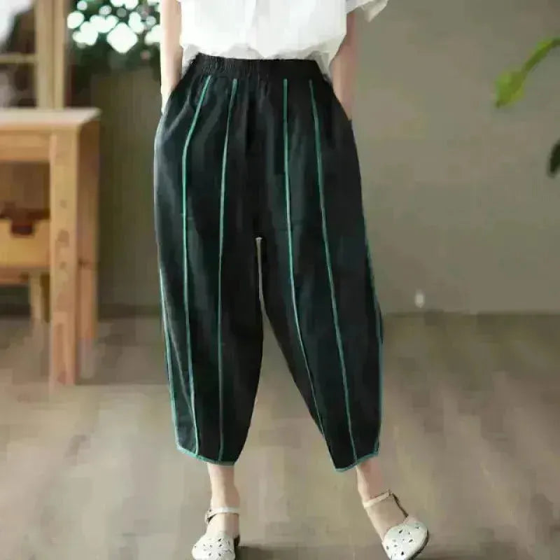 Pantaloni per pantaloni per pantaloni a strisce sottili e sottili per le donne