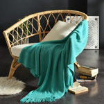 Fringed Knitted Small Blanket Napping Blanket Sofa Blanket EX-STOCK Canada 
