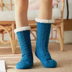 Calcetines de lujo de punto de punto cálido de invierno Inicio Inicio de calcetines de alfombras sin deslizamiento para hombres y mujeres