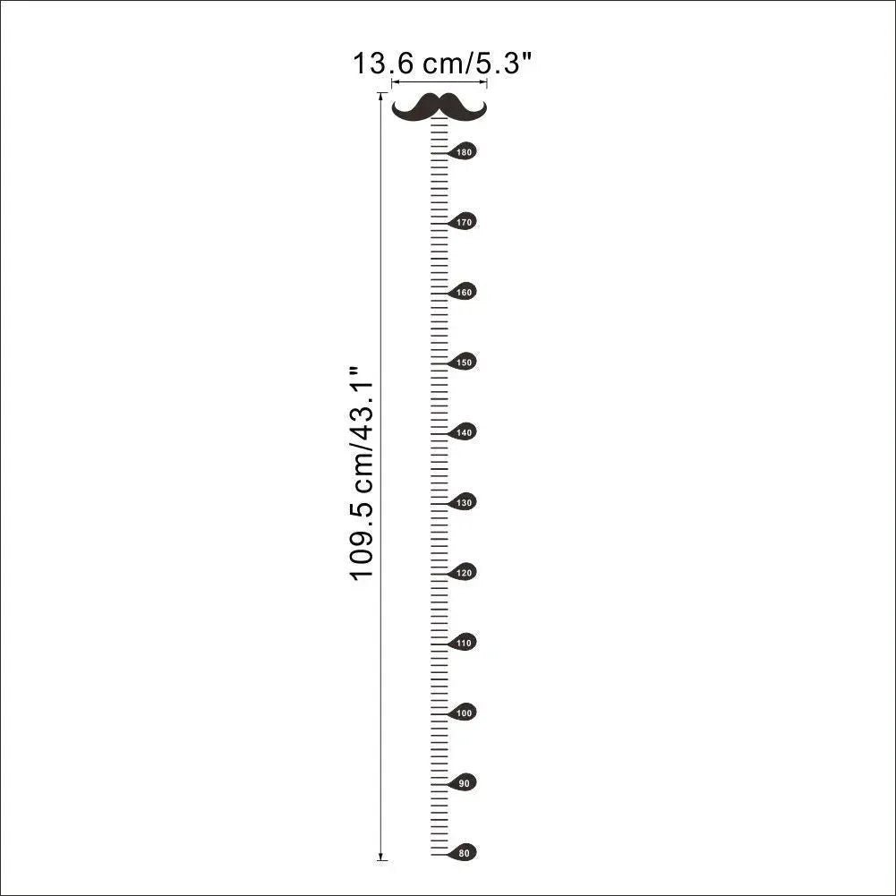 Children's Beard Height Measurement Wall Sticker - EX-STOCK CANADA