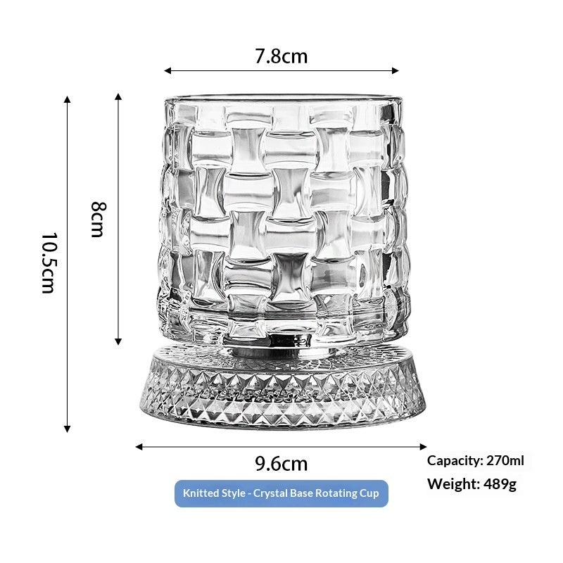 Luxury Spinning Glass with Crystal Base – Stress-Relieving Rotating Cup, 9 Styles 8