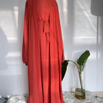 Women's Fashion Muslim Dress Lace-up Waist-controlled Baggy Coat Long - EX-STOCK Canada