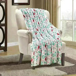 Christmas Elk Snowman Santa Claus Print Blanket Winter Double-sided Flannel Blanket For Sofa Sleeping Shawl - EX-STOCK CANADA