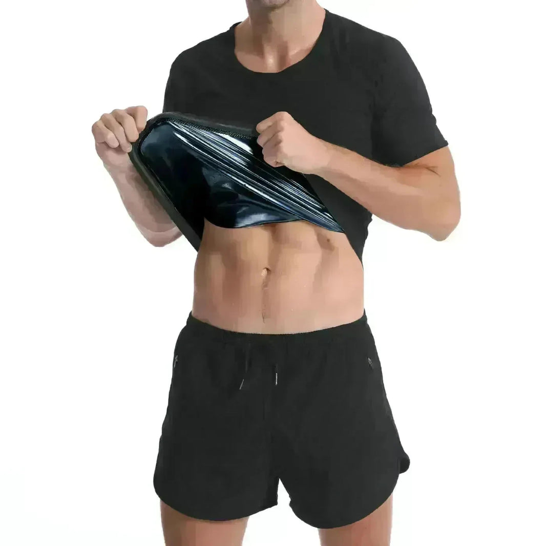 Plain Black Mens Yoga Tank top Short sleeve Workout shirts - EX-STOCK CANADA