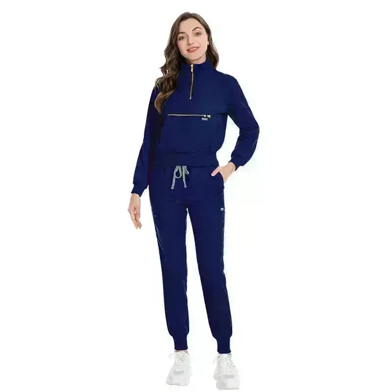 Leisure Jogging Surgical Gown Split Hospital Surgical Gown Stretch Nurse Suit EX-STOCK