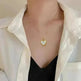Heart-shape Love Necklace For Valentines Day Temperamental Personality Minimalist Stove Real Gold Necklace Female - EX-STOCK CANADA