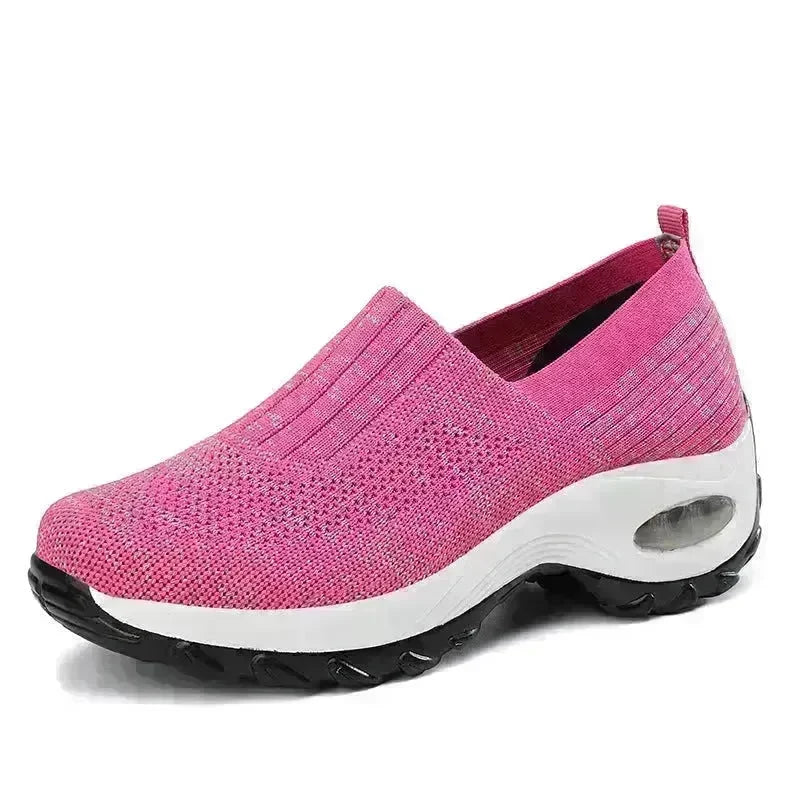 Mesh Sports Shoes Breathable Slip On Air Cushion Sneakers Casual Thick Bottom Heightened Shoes for Women - EX-STOCK CANADA