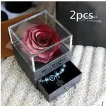 Eternal Flower Rose Jewelry Box for Birthday Presents Valentines Day Wedding Gift Box - EX-STOCK CANADA