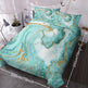 Chic Girly Marble Duvet Cover Mint Gold Glitter Turquoise Bedding Comforter Set Abstract Aqua Teel Blue Duvet Cover EX-STOCK Canada 