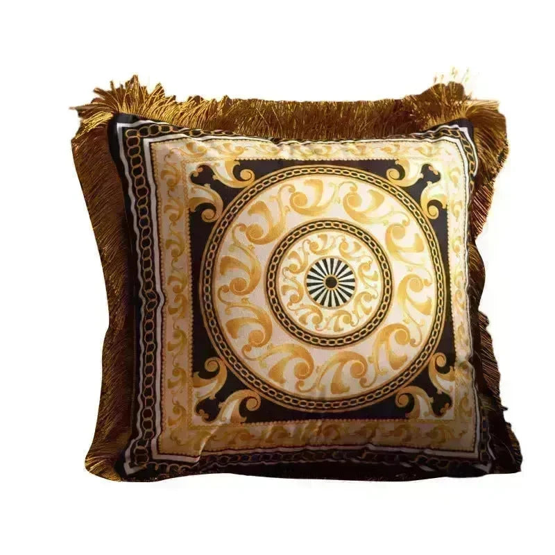 Pillow Sofa High-grade Sense Tassel Light Luxury style-gold rimmed Pillows - EX-STOCK CANADA