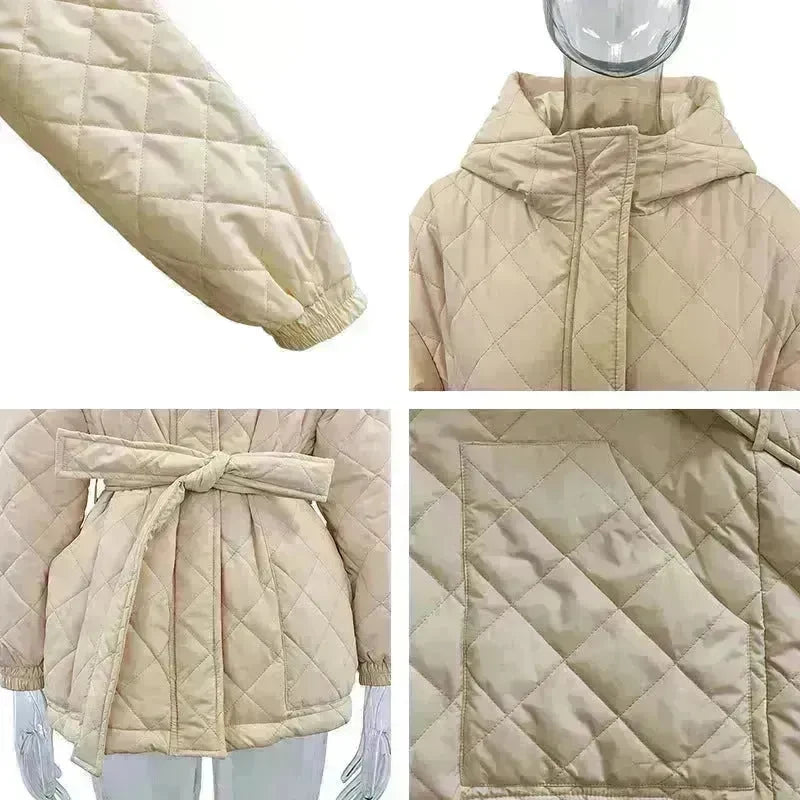 Thermal Jacket Plus Size Tie Down Cotton Winter Hoodie Coat - EX-STOCK CANADA