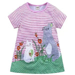 Vestido de algodón impreso de dibujos animados para chicas de falda casual para niños