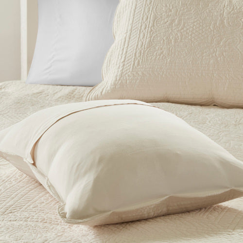 3 Piece Reversible Scalloped Edge Quilt Set Cream King Cal King EX-STOCK