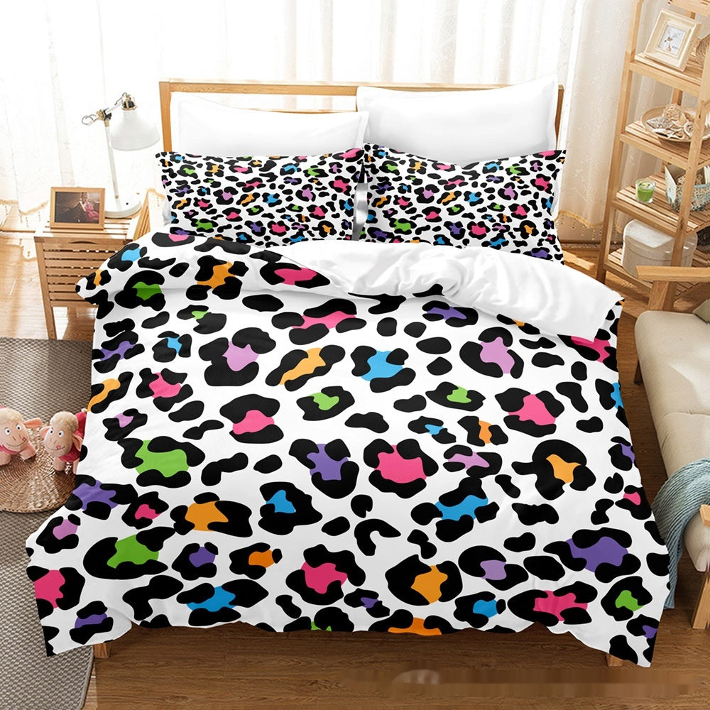 Printed Home Textile Animal Fur Grain Duvet Cover Pillowcase Three-piece Set EX-STOCK Canada 