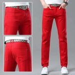 Men Fashion Brands Stretch Slim Fit Skinny Denim Pants jeans Trouser
