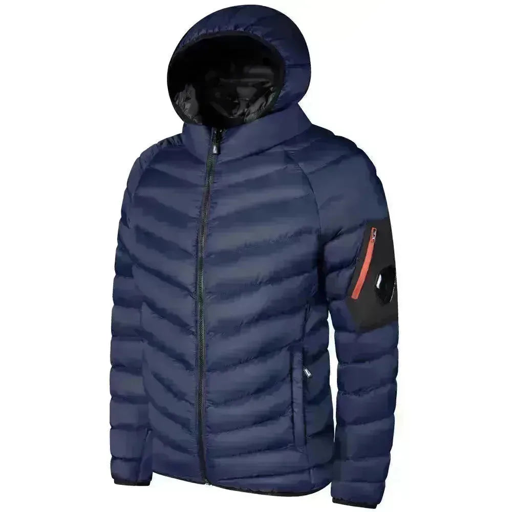 Winter Padded Thick Hooded Puffer Rain Jacket for men