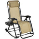 Ergonomic Recline  Beige Zero Gravity Rocker With Headrest, Tray  Phone Holder EX-STOCK