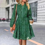 Vestido de encaje vestido de manga larga vestidos midi vestidos para mujer ropa para mujer