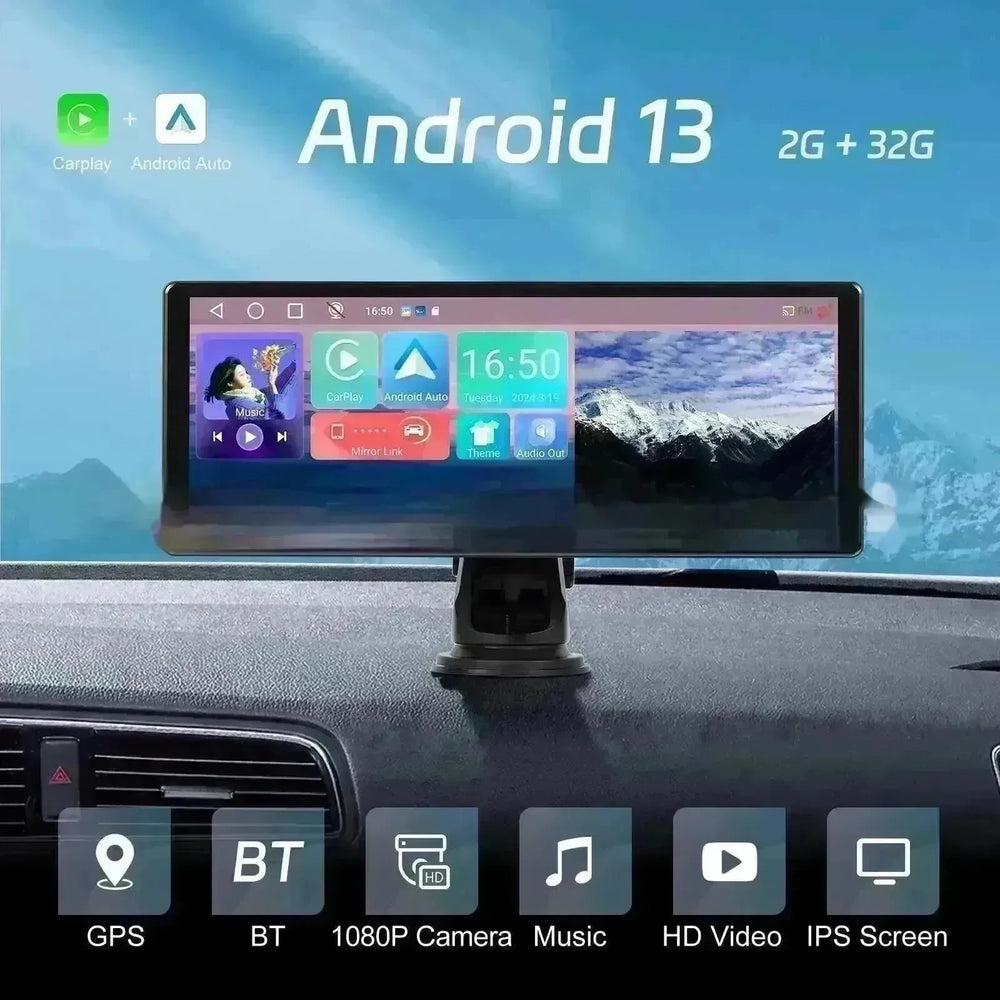 Smart Full Touch HD Android 130 PND WiFi Version2 Auto Play HD Screen Display Steering Wheel Control, Reversing Assistance Car Camera , Supports Wireless Bluetooth Connection and FM Transmitter - EX-STOCK CANADA