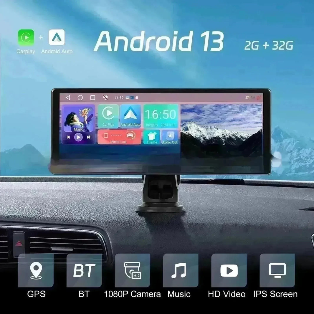 Smart Full Touch HD Android 130 PND WiFi Version2 Auto Play HD Screen Display Steering Wheel Control, Reversing Assistance Car Camera , Supports Wireless Bluetooth Connection and FM Transmitter - EX-STOCK CANADA