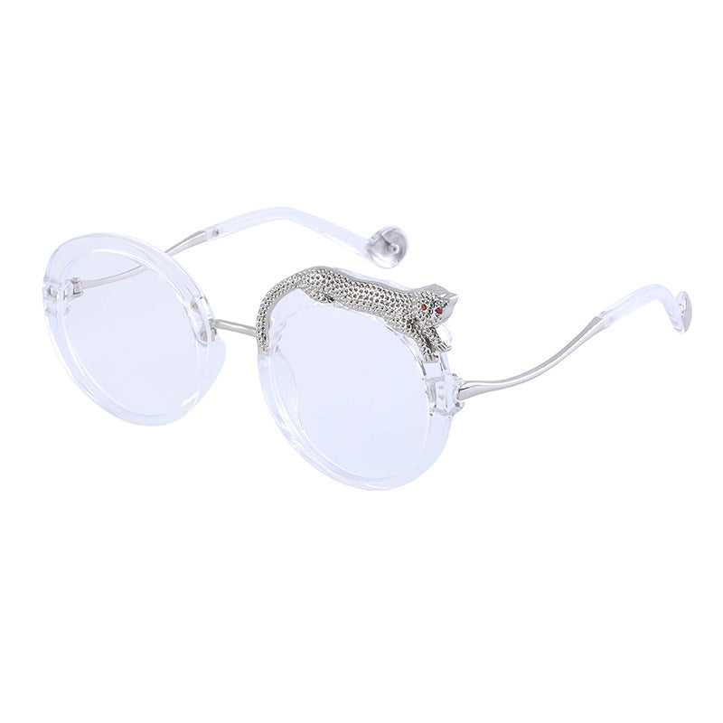 Women's Fashion Anti-blue Light With Diamonds Large Frame Sunglasses 