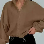 Women's Polar Fleece Sports Velvet Stand Collar Zipper Jacket - EX-STOCK CANADA