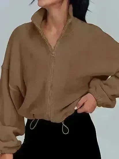 Women's Polar Fleece Sports Velvet Stand Collar Zipper Jacket - EX-STOCK CANADA
