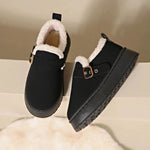 Fashion Round Toe Ankle Boots With Buckle Design Winter Warm Thickened Cotton Shoes Suede Flat Boot For Women - EX-STOCK Canada