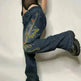 Fashion Women's Sexy High Waist Retro Individual Butterfly Print Bootcut Jeans - EX-STOCK CANADA