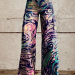 Women's Wide-leg Pants Fashion High Waist Casual Trousers 3D Printing 