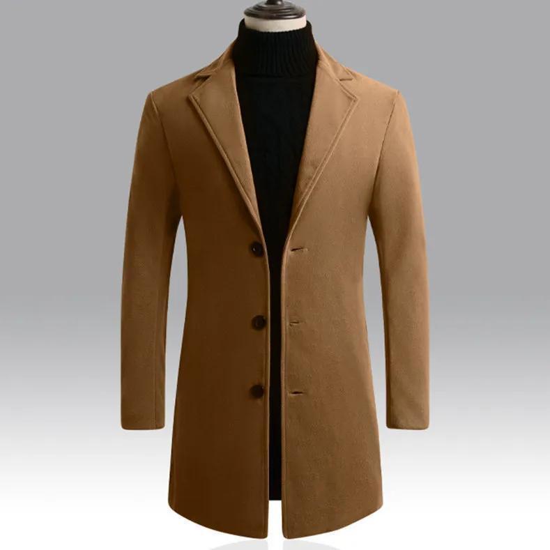 Autumn And Winter Woolen Trench Coat Men | EX-STOCK product gallery photo 1