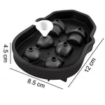 Skull Ice Cube Tray, 6-Grid Skull Ice Ball Maker, Flexible Black Silicone Ice Tray With Lid & Funnel, Skull Ice Cubes In 3 Distinct Patterns For Beverages & Chocolates On Parties & Holidays EX-STOCK