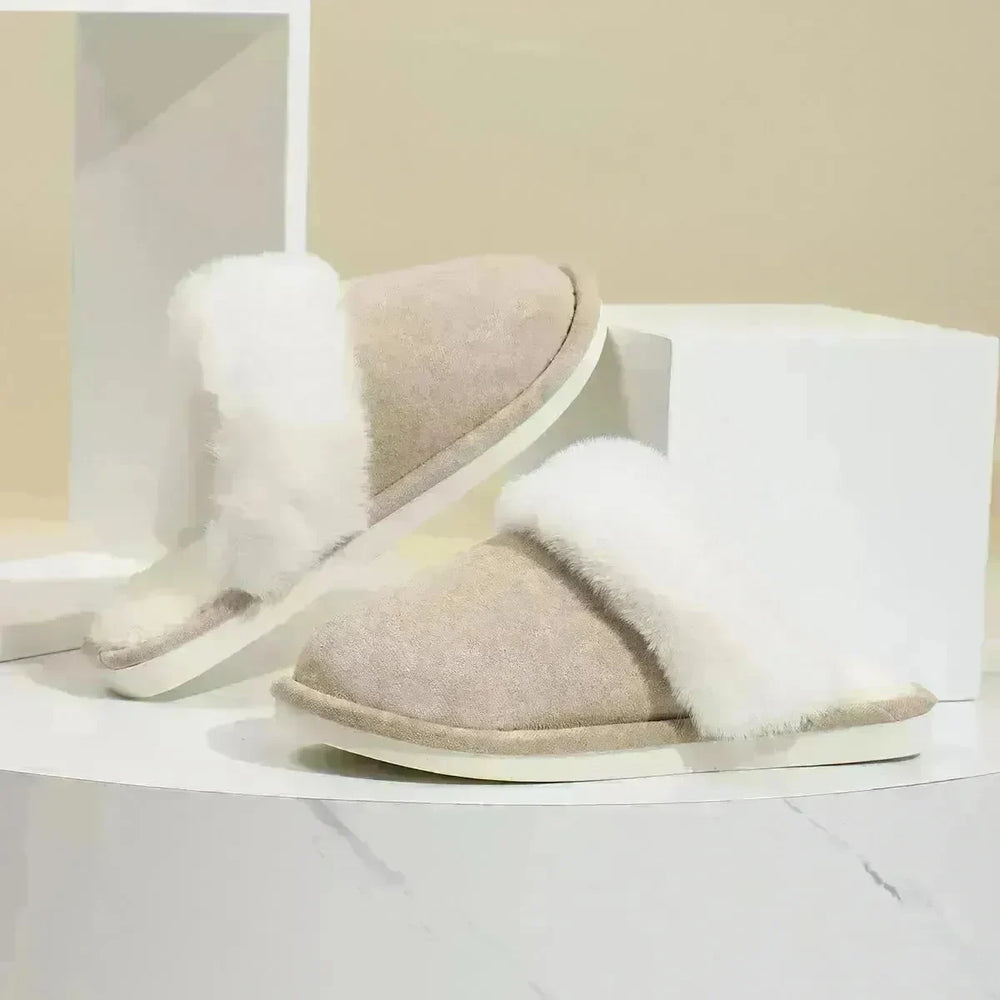 Winter Warm Plush Slippers Home Indoor Non-slip Bedroom Floor Soft Fuzzy Slipper For Couple Fashion Solid House Shoes - EX-STOCK CANADA