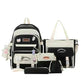 Girls Color Contrast Cute Large Capacity Backpack 5 piece School Bag set - EX-STOCK CANADA