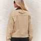 Color Blocking Collar Zipper Denim Jacket For Women EX-STOCK Canada 