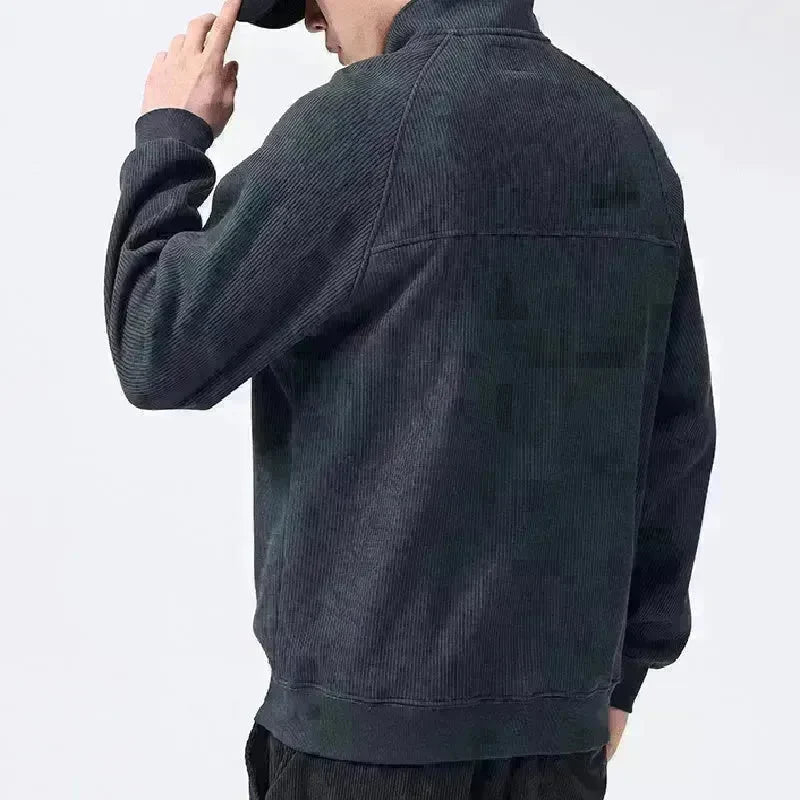 Autumn Winter half zip Stand-collar Fleece Sweatshirt Pullover tops for men - EX-STOCK CANADA