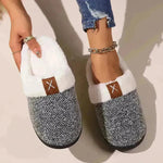 Zapatillas de peluche de invierno zapatillas de casa cálidas de fondo grueso para mujeres zapatillas de dormitorio de interior