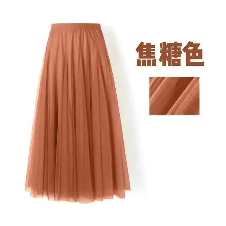 Pleated Mesh Midi Skirt – Women's Prairie Swing Skirt - EX-STOCK CANADA