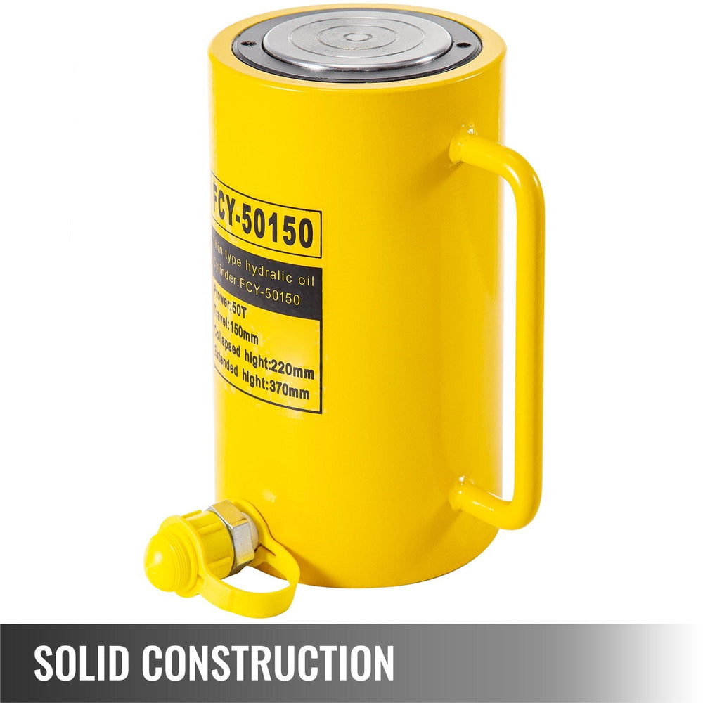 50T 6In Stroke Hydraulic Cylinder Jack Solid Single Acting Hydraulic Ram Cylinder 150mm Hydraulic Lifting Cylinders For Bending, Straightening And Pulling On Trucks, Tractors And Heavy Equipm EX-STOCK