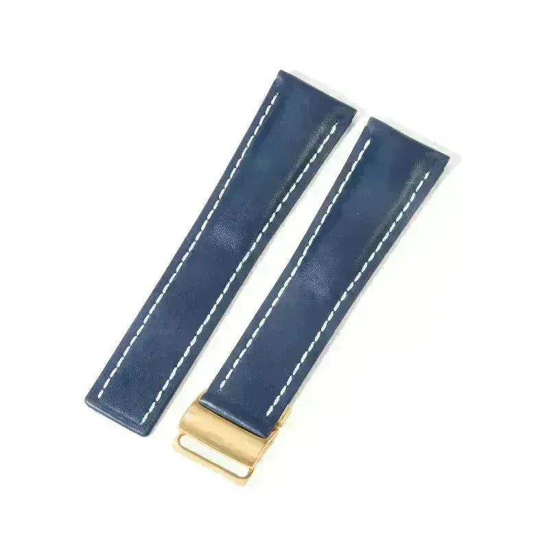 22mm 24mm Black Brown Blue Bamboo Grain Cowhide Watch Strap - EX-STOCK CANADA