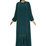 Elegant Two piece for ArabWomen Abaya Underwear dress and Kimono Abaya Open front Abaya for  Middle Easter Arab Dubai Women