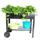 Mobile Metal Raised Garden Bed Cart With Legs, Elevated Tall Planter Box With Wheels For Outdoor Indoors House Patio  Vegetables Tomato DIY Herb Grow -Black EX-STOCK