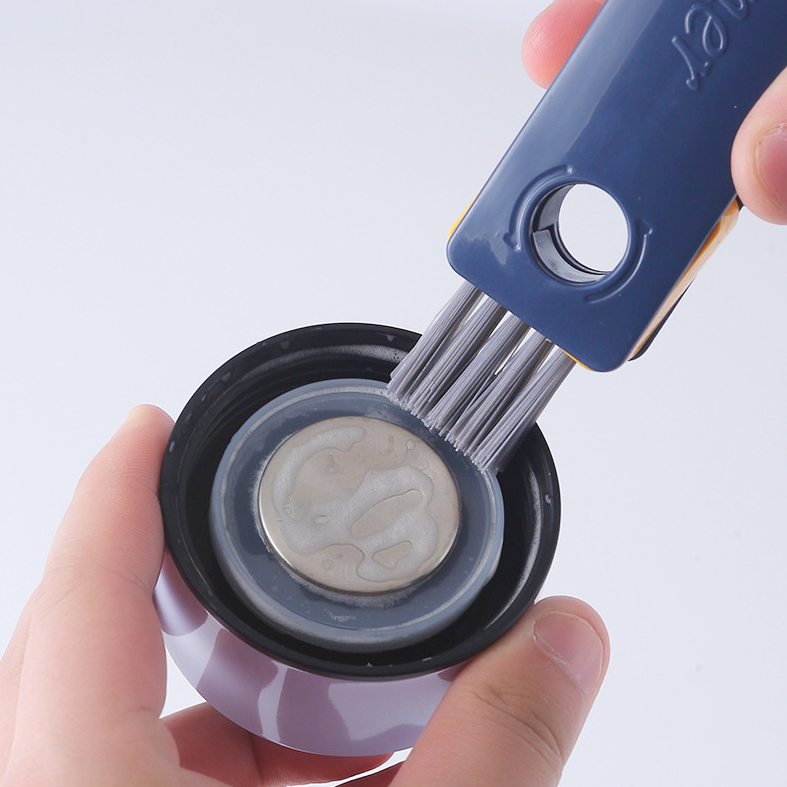 4 In 1 Bottle Gap Cleaner Brush Multifunctional Cup Cleaning Brushes Water Bottles Clean Tool Mini Silicone U-shaped Brush Kitchen Gadgets 