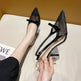2026 Neue Ankunft Geschlossene Damenabsätze, Sommer Offene Spitz-Toe Stiletto-Sandalen mit Schleife & Tüll, Sexy Einzel-Pumps 