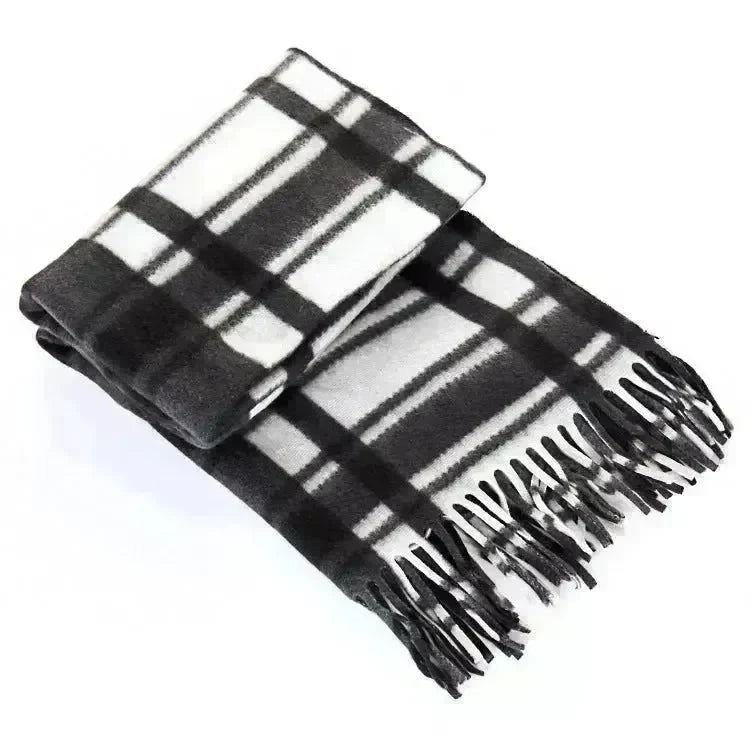 Handmade Autumn And Winter Velvet Fleece Plaid Scarf - EX-STOCK CANADA