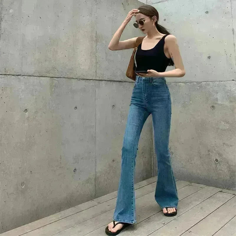 Retro Bootcut Jeans Women's Thin Section High Waist Slim Fit - EX-STOCK CANADA