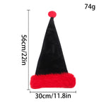 Black Christmas Hat Halloween Plush Hat Thickened Plus-sized Christmas Hat EX-STOCK Canada 