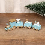 Wooden Christmas Train Decorations – Red, Green, White, Pink & Blue 2