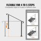 Handrails For Outdoor Steps, Fit 3-5 Steps Outdoor Stair Railing, Wrought Iron Handrail, Flexible Front Porch Hand Rail, Black Transitional Hand Railings For Concrete Steps Or Wooden Stairs EX-STOCK